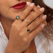 Gouden Zegelring met Moss Agate Edelsteen