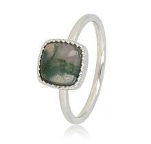 Zilveren ring met Moss Agate - Aardend en chique design