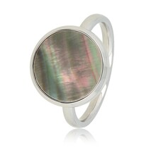 Zilveren ring - zwarte parel - elegant en uniek