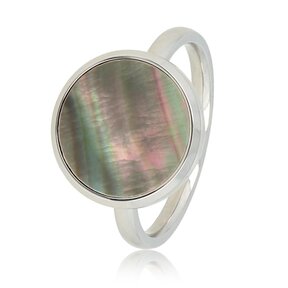 Zilveren ring - zwarte parel - elegant en uniek