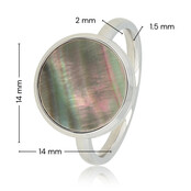 Zilveren ring - zwarte parel - elegant en uniek