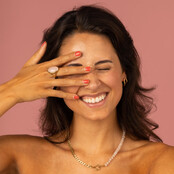 Statement Ring met Ovale Edelsteen • Rose Quartz • Goud