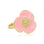My Bendel Gouden bloemring - Roze epoxy - Speels en stijlvol