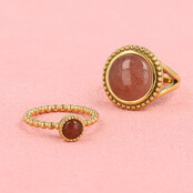 Bolletjes Ring met Ronde Edelsteen • Berry Quartz