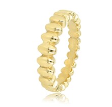 Gouden ring - ovaalvormige details - subtiele elegantie