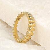 Gouden ring - ovaalvormige details - subtiele elegantie