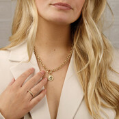 Gouden ring - ovaalvormige details - subtiele elegantie