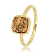Gouden zegelring - Picture Jasper edelsteen - Klassiek design