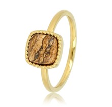Gouden zegelring - Picture Jasper edelsteen - Klassiek design
