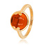 My Bendel Ring met Hartjesdetail en Ronde Glassteen • Amber