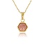 My Bendel Gouden ketting met Rhodonite zeshoek hanger