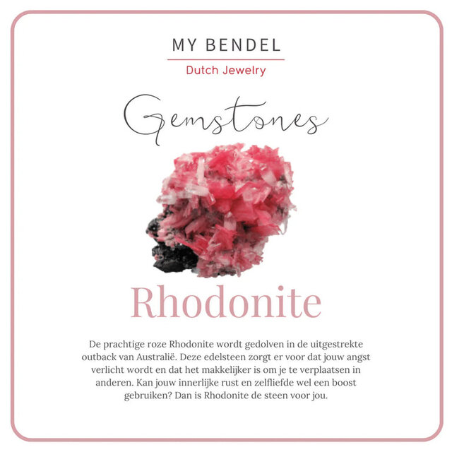 Gouden ketting met Rhodonite zeshoek hanger