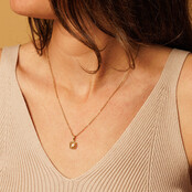 Ketting met vierkante Picture Jasper edelsteen hanger