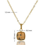 Ketting met vierkante Picture Jasper edelsteen hanger