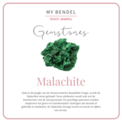 Gouden ketting met vierkante Malachite hanger