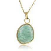Gouden Ketting met Amazonite Hanger - Unieke Edelsteen