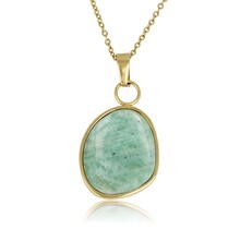 Gouden Ketting met Amazonite Hanger - Unieke Edelsteen