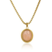 Vintage Ketting met Edelstenen Hanger • Pink Moonstone