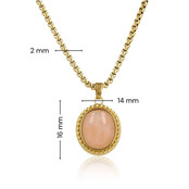 Vintage Ketting met Edelstenen Hanger • Pink Moonstone