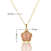 Ketting met Bloem Hanger • Rose Quartz