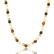 Kralenketting met Verschillende Edelstenen • Tiger Eye, Citrien & Parels