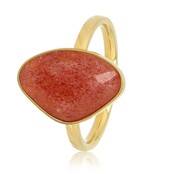 Gouden ring - Berry Quartz edelsteen - Creatieve vorm