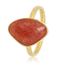 Gouden ring - Berry Quartz edelsteen - Creatieve vorm