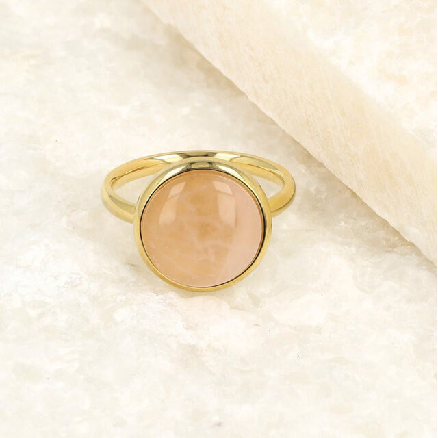 Gouden Ring met Unieke Rose Quartz Edelsteen