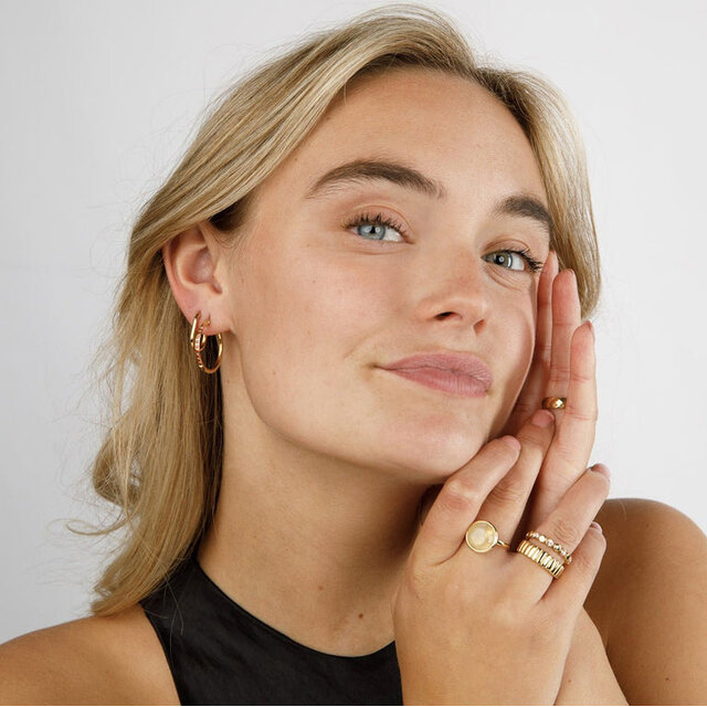 Gouden Ring met Unieke Rose Quartz Edelsteen