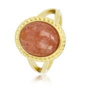 Vintage Ring met Edelsteen & Getwist Randje • Berry Quartz