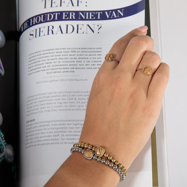 Kleine zegelring - Picture Jasper edelsteen - Klassiek design