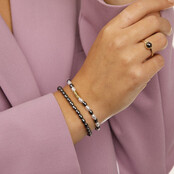 Gouden Armband met Zwarte Parels - Mysterieus Design