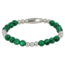My Bendel Elastische Malachite Armband voor Dames Zilver