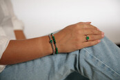 Elastische Malachite Armband voor Dames Zilver