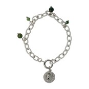 Zilveren Schakelarmband met Moss Agate kralen