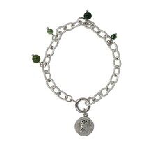 Zilveren Schakelarmband met Moss Agate kralen