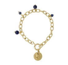 Gouden Schakelarmband met Sodalite kralen