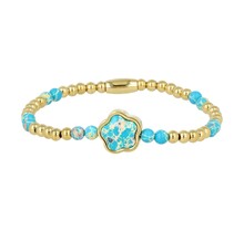 Gouden Armband met Imperial Jasper Bloemen bedel