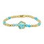 My Bendel Gouden Armband met Imperial Jasper Bloemen bedel