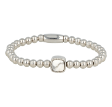 Elastische Howlite Armband - Luxe stainless steel Design