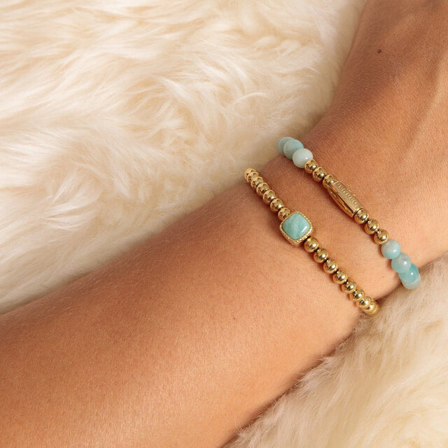 Gouden Amazonite Armband Elastisch - Rustgevend Accessoire