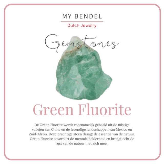Elastische Kralenarmband met Ronde Bedels • Groene Fluoriet