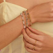 Armband met Harten Bedels • Green Fluorite