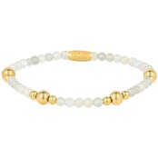 Edelstenen Armband met Gouden Kralen • Labradorite • 4 mm