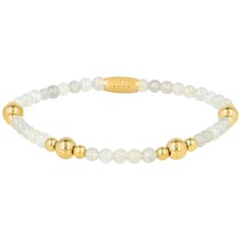 Edelstenen Armband met Gouden Kralen • Labradorite • 4 mm