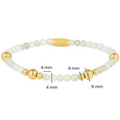 Edelstenen Armband met Gouden Kralen • Labradorite • 4 mm