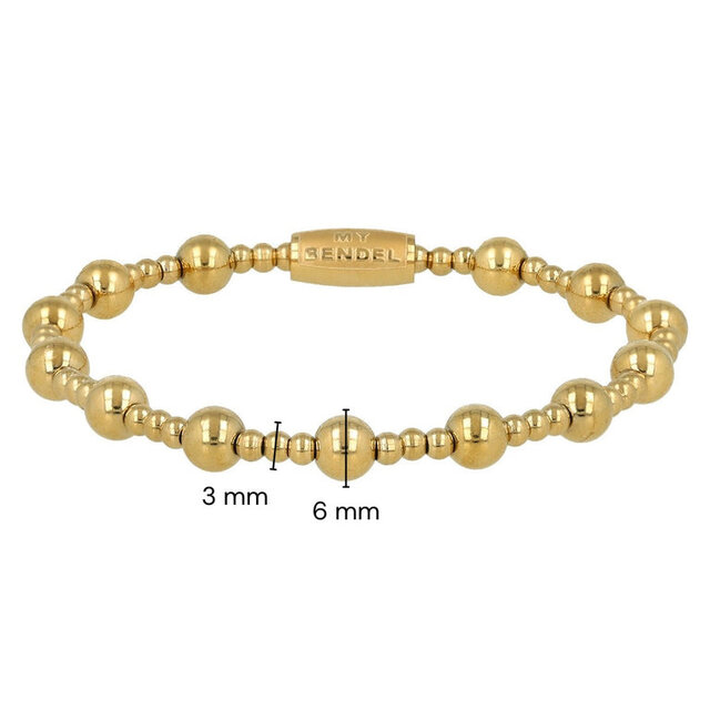 Gouden kralenarmband met speels effect - originele armband