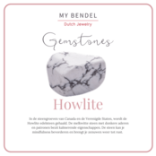 Elastische Howlite Armband van stainless steel - Luxe Sieraad Zilver