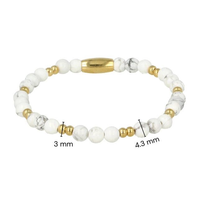Gouden Howlite Armband - Luxe Kalmerende Sieraden