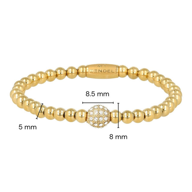 Gouden armband met zirkonia bol